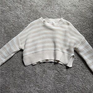 Women's Cream Cropped Knit Sweater